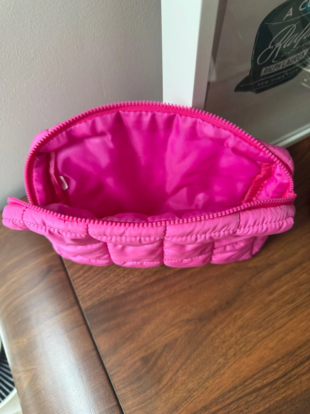 BYOMA Quilted Pink Cosmetic Pouch NEW!